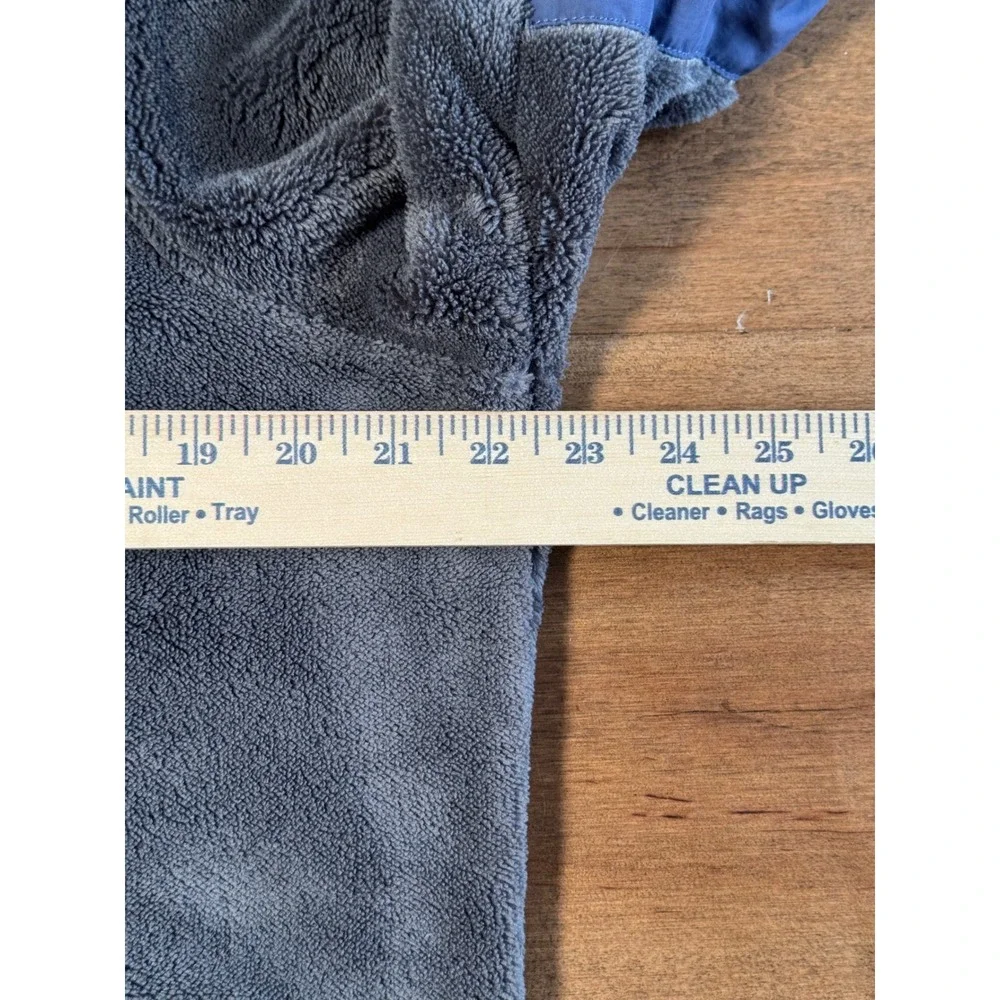 L.L. Bean Hi-Pile Fleece Zip Up Jacket Women's L Pet Gray Blue Outdoor 505922‎